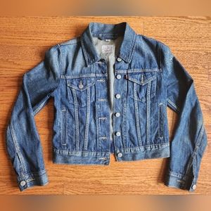 Levi's Women’s Blue Denim Button Trucker Jacket Copper Label SMALL
